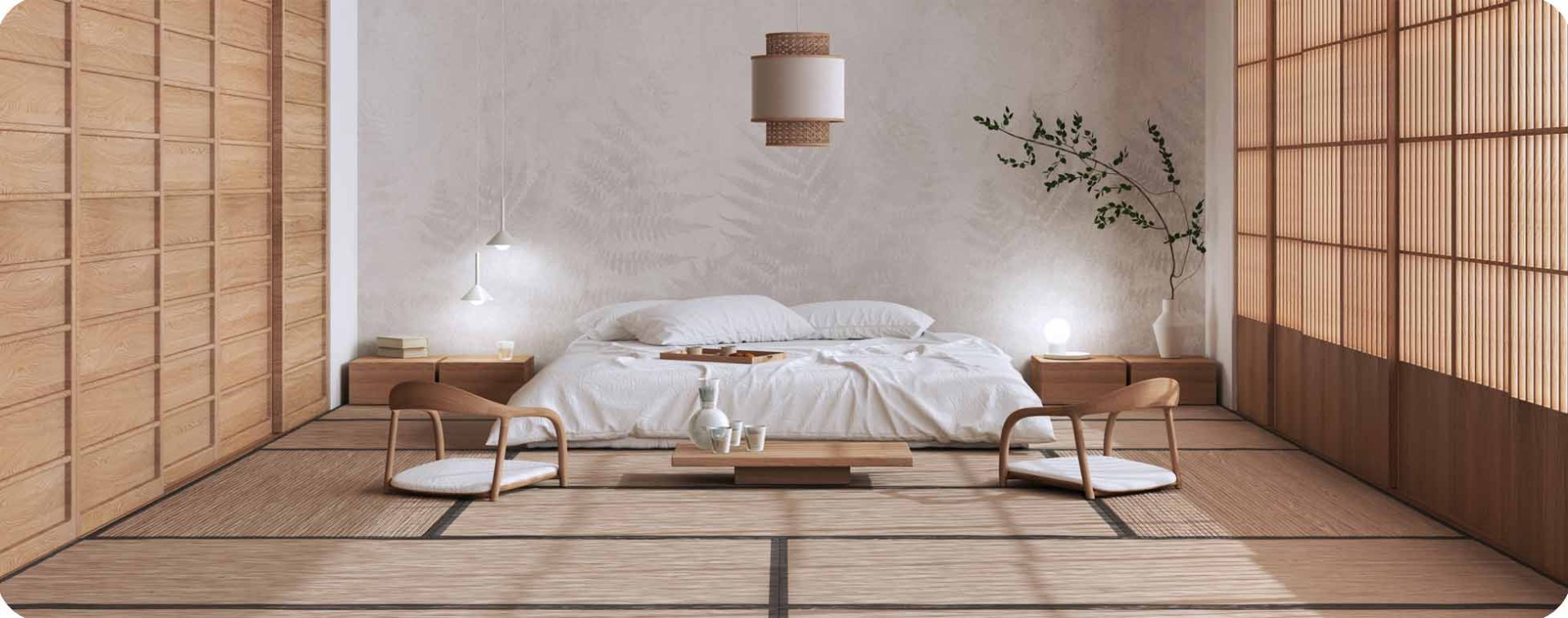 Tatami - das Sinnbild für japanischen Wohnstil Tatami als Bodenbelag im Schlafzimmer